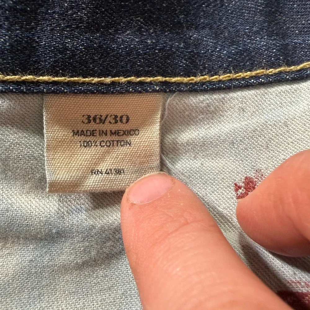 Vintage Polo Ralph Lauren Vintage 67 Jeans Mens 36x30 Blue‎ Dark Wash Whiskers